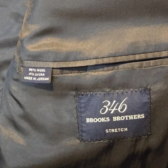 Brooks Brothers 346 Men's Size 46R Grey Pinstripe Wool Suit Pants 35 x 30